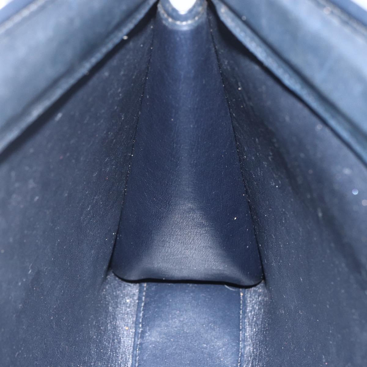 Christian Dior Trotter Canvas Shoulder Bag Navy Gold Auth mr1879