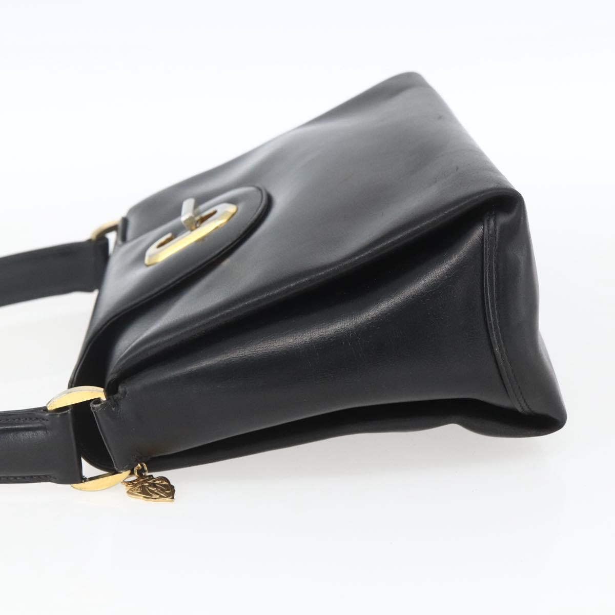 GUCCI Hand Bag Leather Black gold 406 000 1080 Auth mr1883