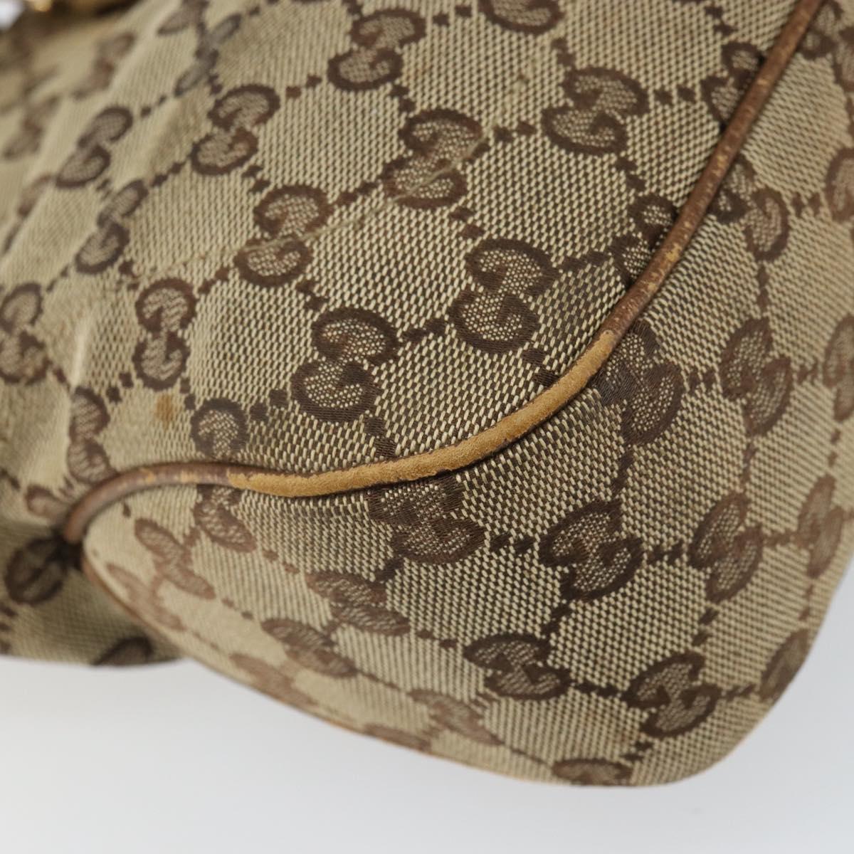 GUCCI GG Canvas Jackie Hand Bag Beige Gold 145817 Auth mr1884