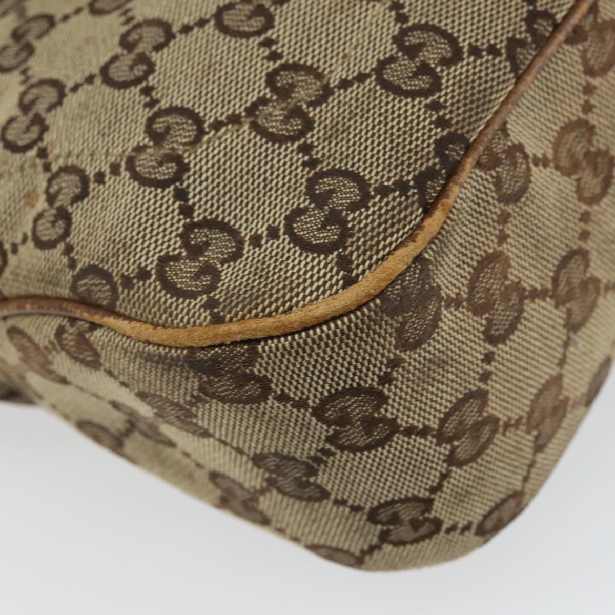 GUCCI GG Canvas Jackie Hand Bag Beige Gold 145817 Auth mr1884