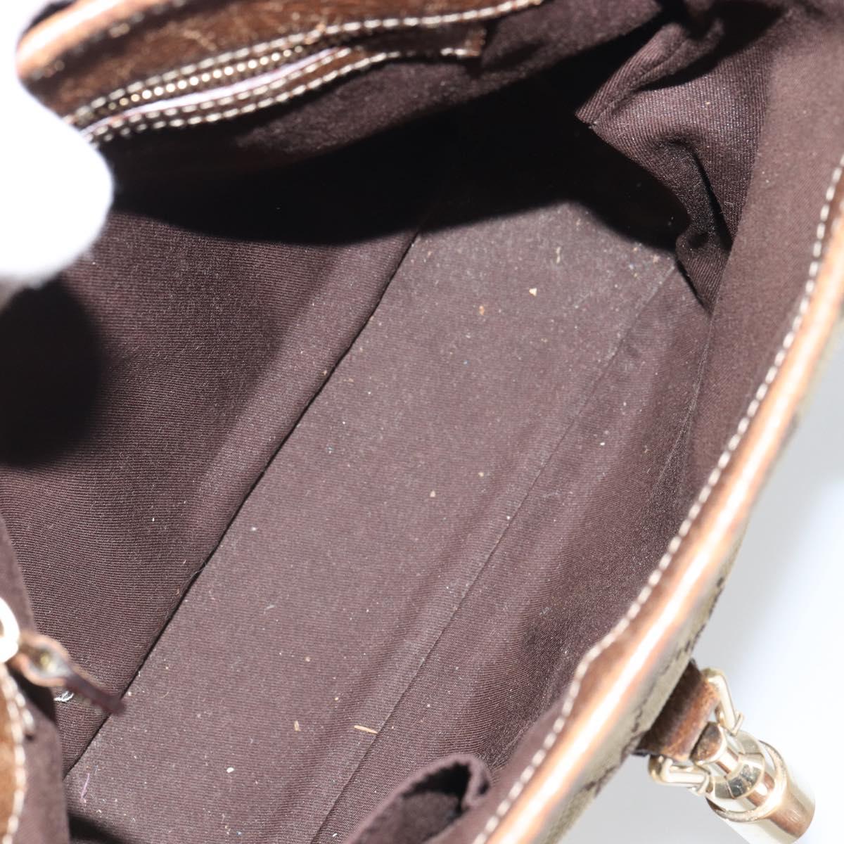 GUCCI GG Canvas Jackie Hand Bag Beige Gold 145817 Auth mr1884