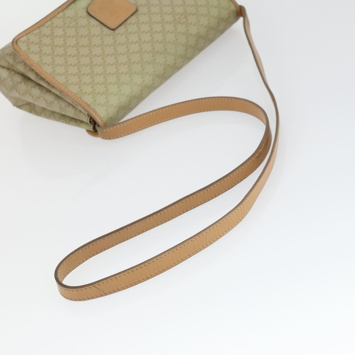 CELINE Macadam Canvas Shoulder Bag PVC Leather 3 Set Brown Beige Auth mr1885