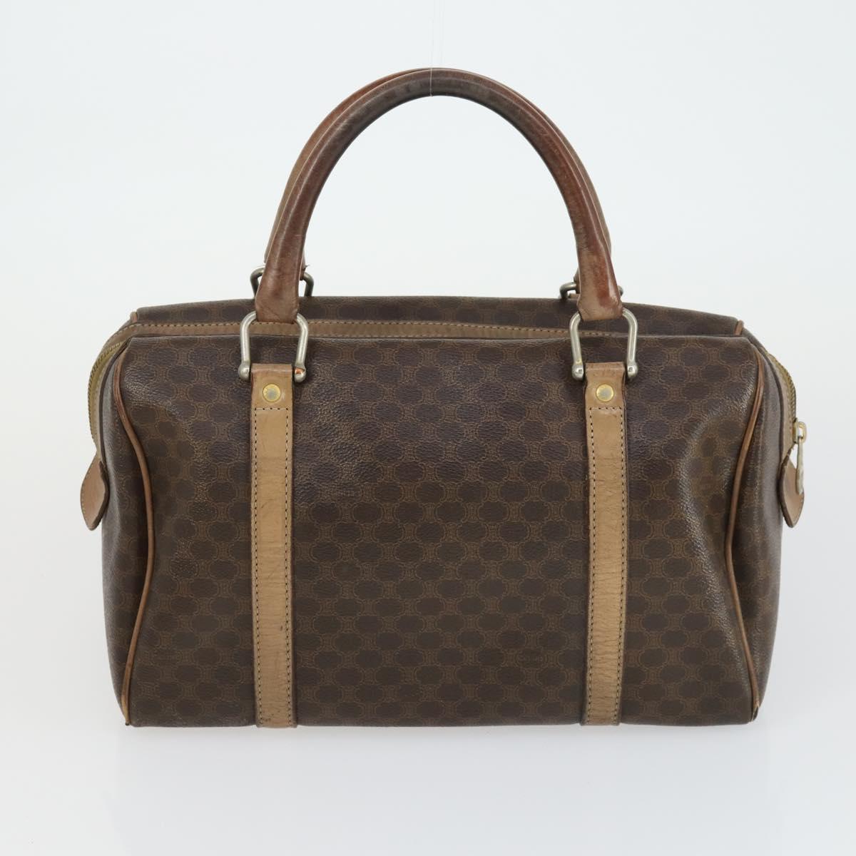 CELINE Macadam Canvas Shoulder Bag PVC Leather 3 Set Brown Beige Auth mr1885