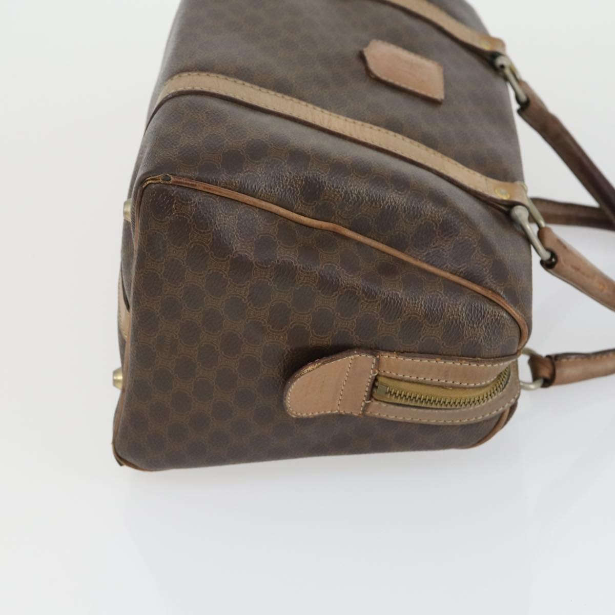 CELINE Macadam Canvas Shoulder Bag PVC Leather 3 Set Brown Beige Auth mr1885