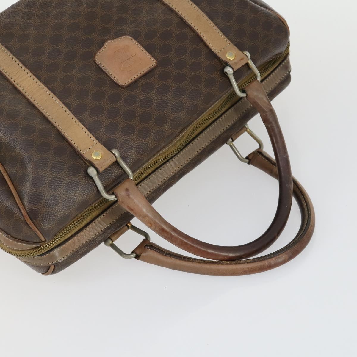 CELINE Macadam Canvas Shoulder Bag PVC Leather 3 Set Brown Beige Auth mr1885