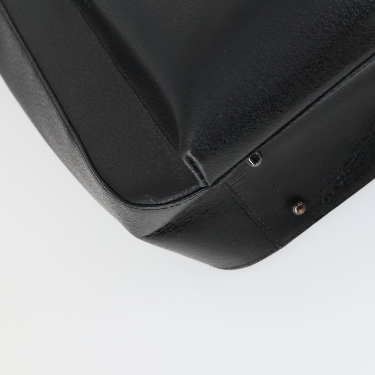 GUCCI Hand Bag Leather Black Silver 002 1118 0462 Auth mr1888