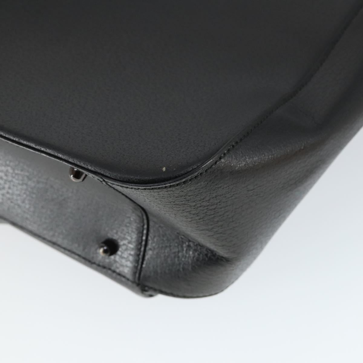 GUCCI Hand Bag Leather Black Silver 002 1118 0462 Auth mr1888