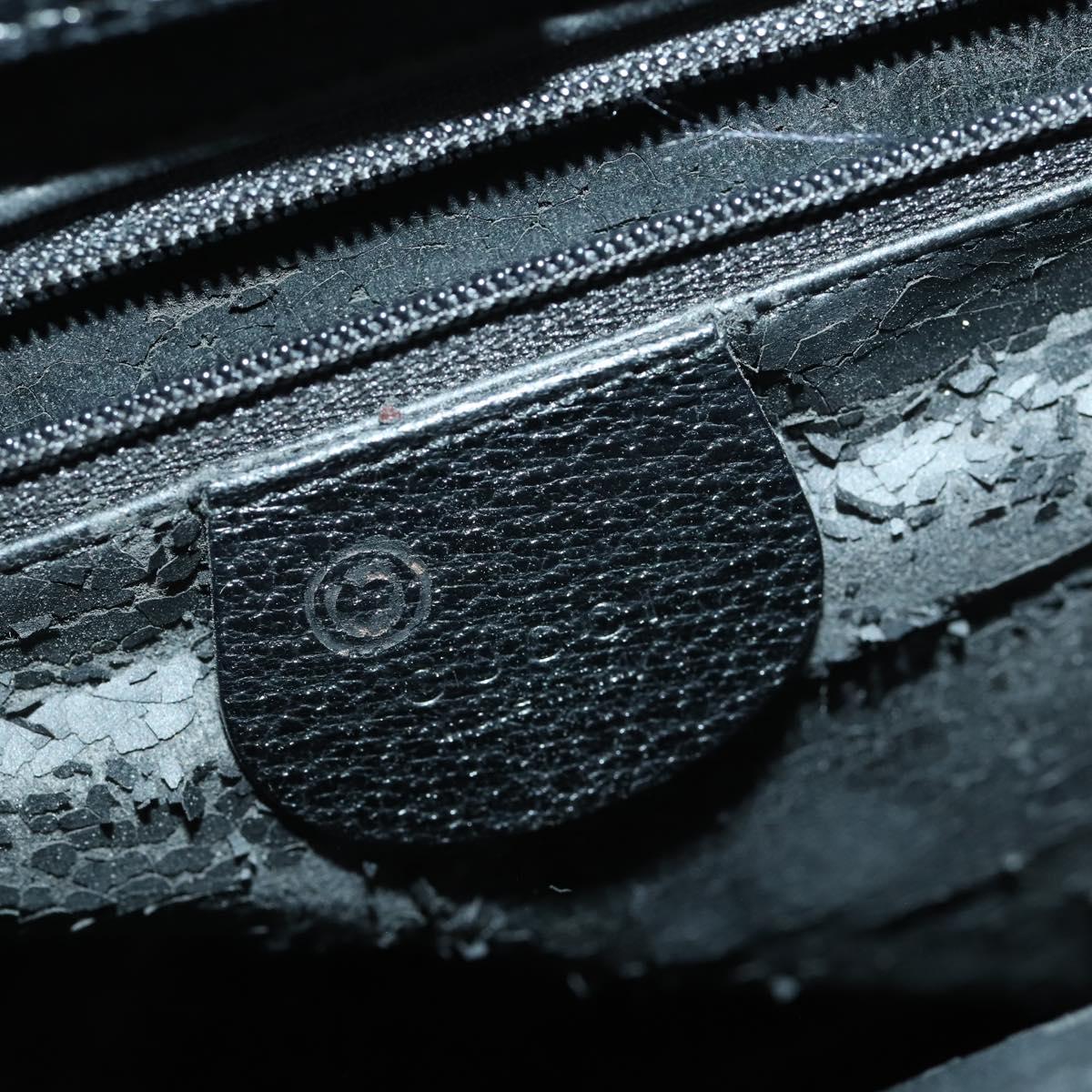 GUCCI Hand Bag Leather Black Silver 002 1118 0462 Auth mr1888