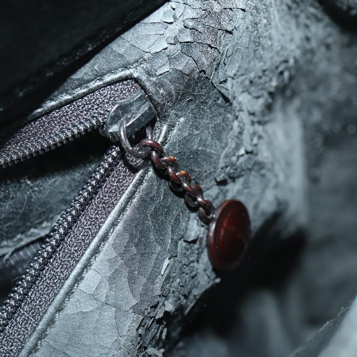 GUCCI Hand Bag Leather Black Silver 002 1118 0462 Auth mr1888