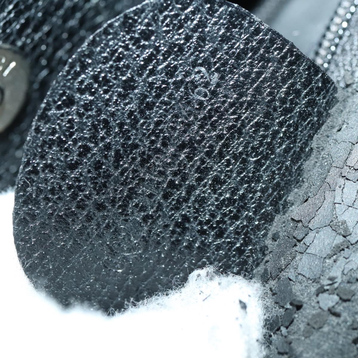 GUCCI Hand Bag Leather Black Silver 002 1118 0462 Auth mr1888