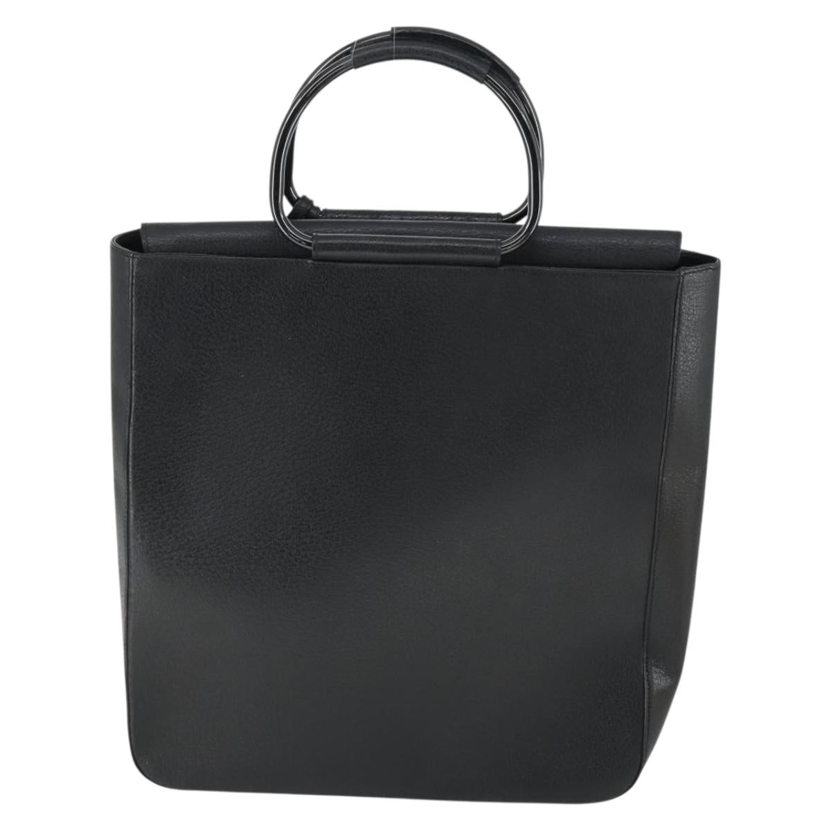 GUCCI Hand Bag Leather Black Silver 002 1118 0462 Auth mr1888