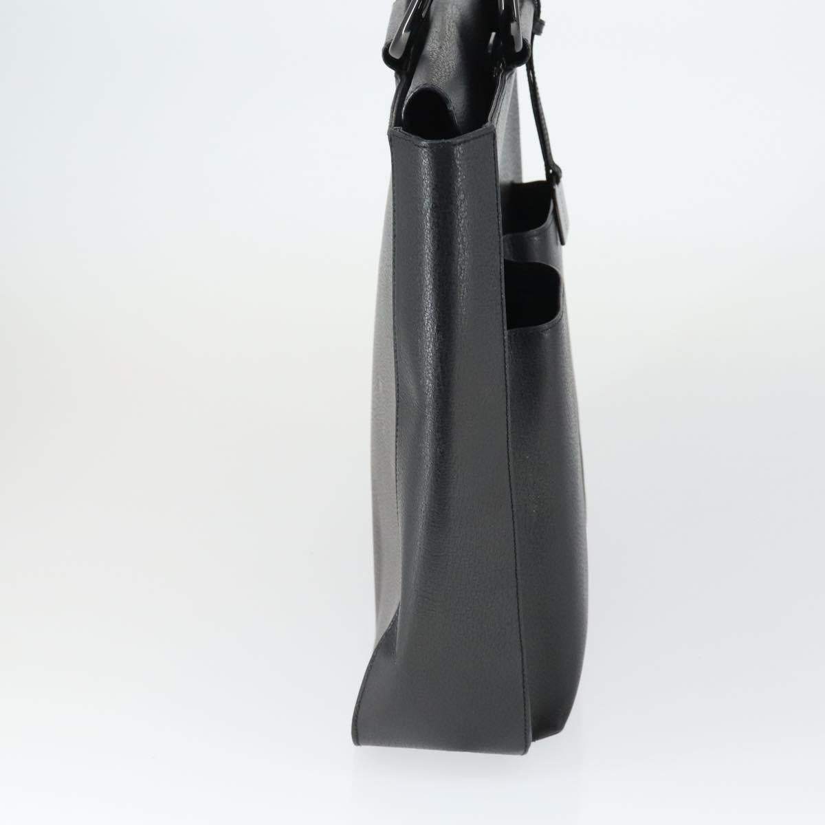 GUCCI Hand Bag Leather Black Silver 002 1118 0462 Auth mr1888