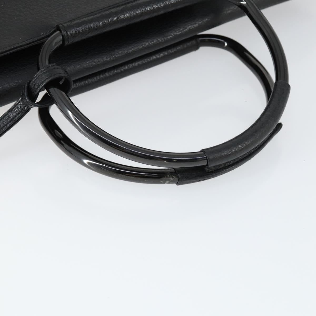 GUCCI Hand Bag Leather Black Silver 002 1118 0462 Auth mr1888