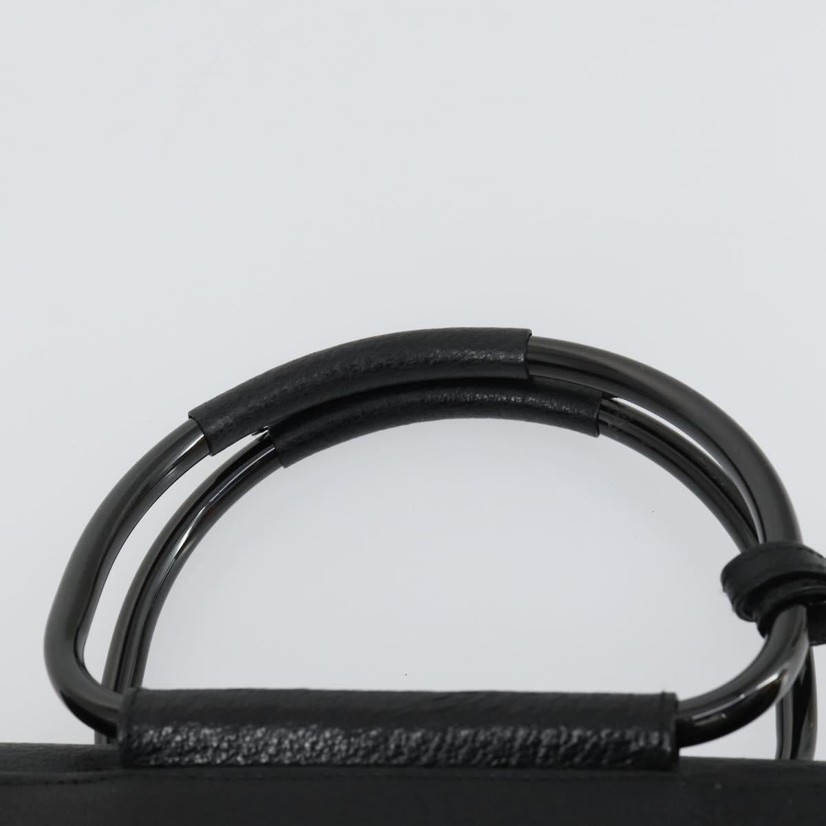 GUCCI Hand Bag Leather Black Silver 002 1118 0462 Auth mr1888