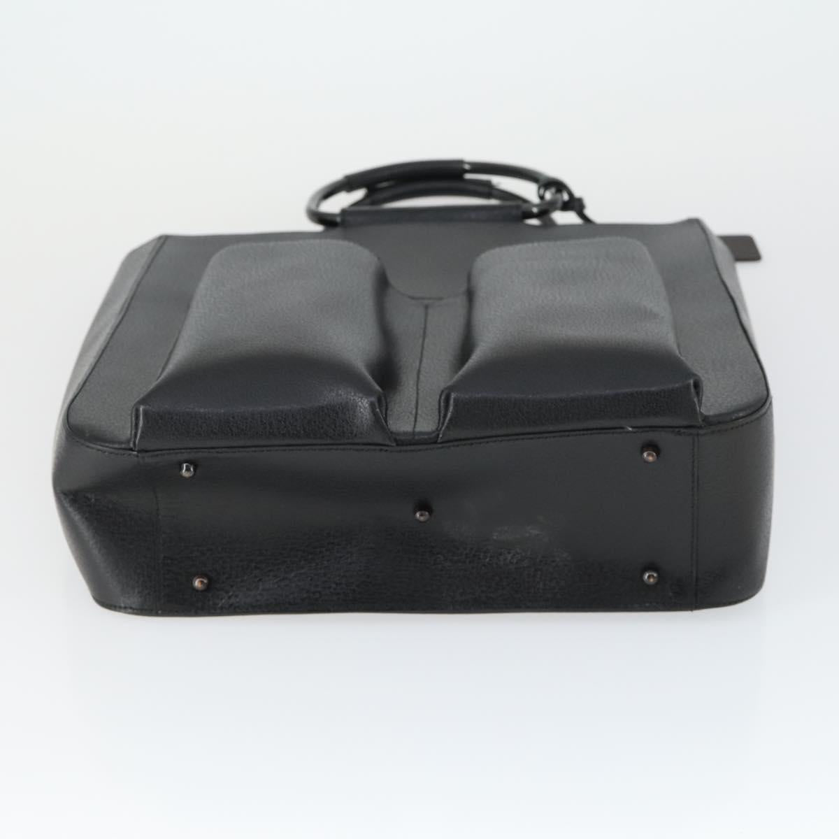 GUCCI Hand Bag Leather Black Silver 002 1118 0462 Auth mr1888