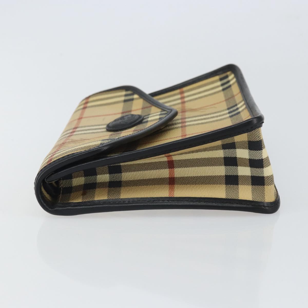 Burberrys Nova Check Clutch Bag PVC Beige Auth mr1890