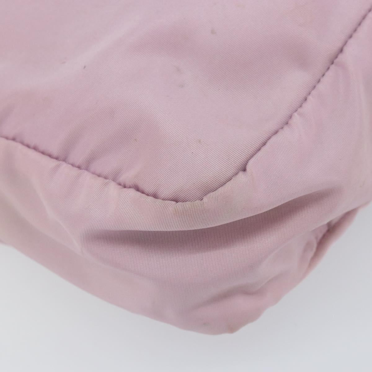 PRADA Shoulder Bag Nylon Pink Silver Auth mr1900