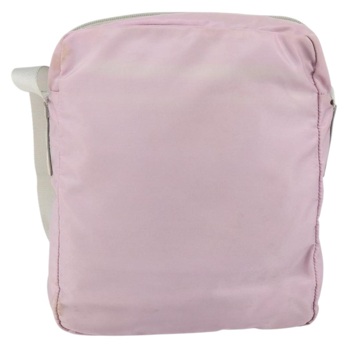 PRADA Shoulder Bag Nylon Pink Silver Auth mr1900