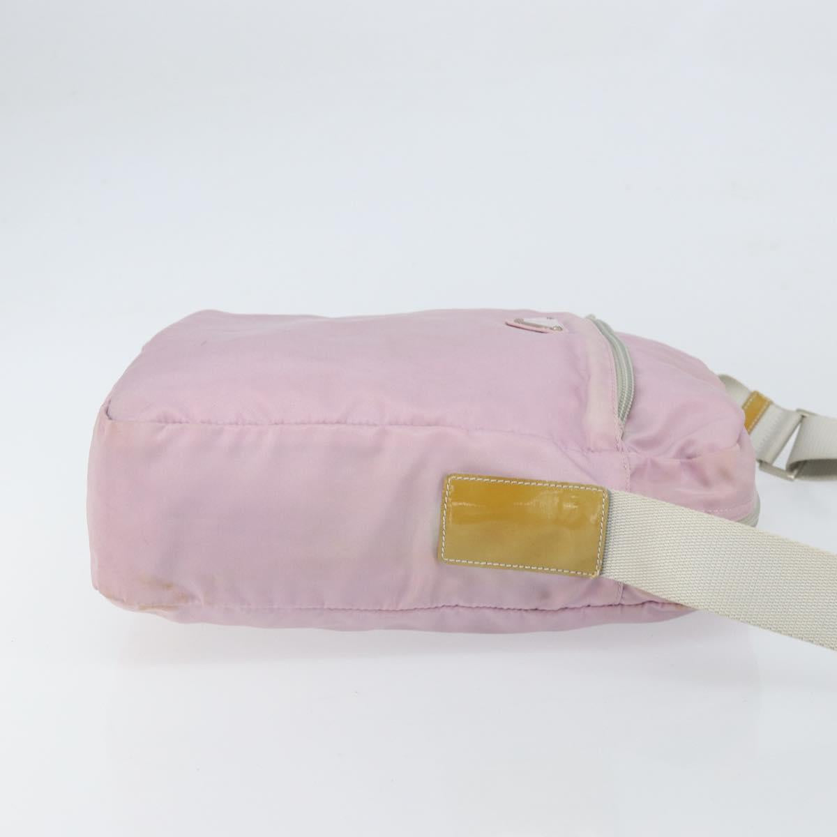 PRADA Shoulder Bag Nylon Pink Silver Auth mr1900