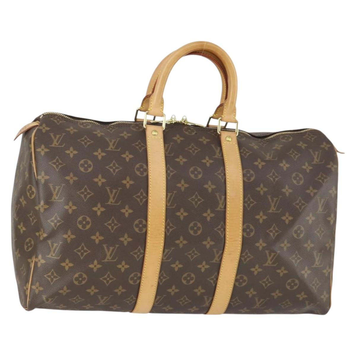 LOUIS VUITTON Monogram Keepall 45 Boston Bag M41428 LV Auth mr1913