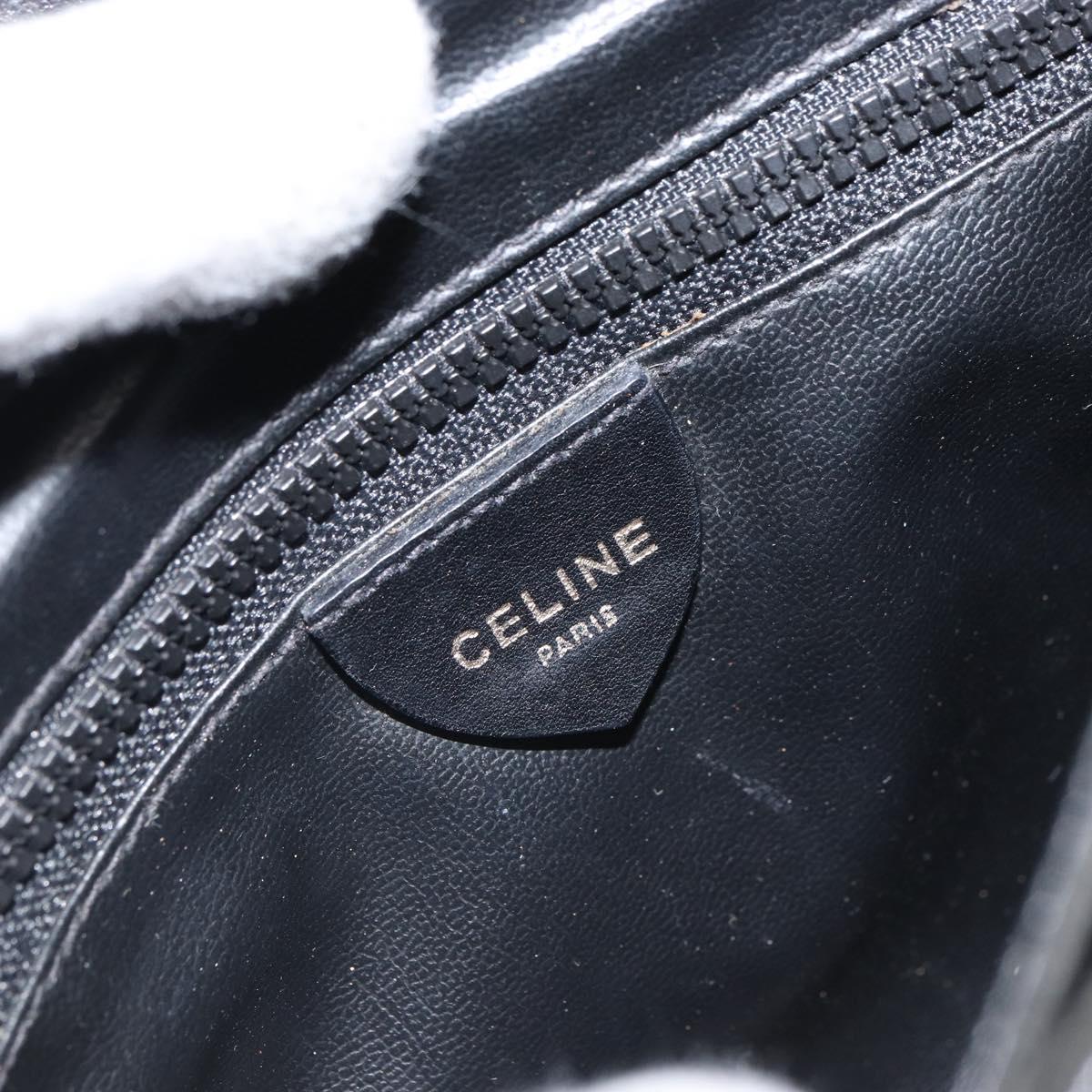 CELINE Shoulder Bag Leather Black Gold Auth mr1919