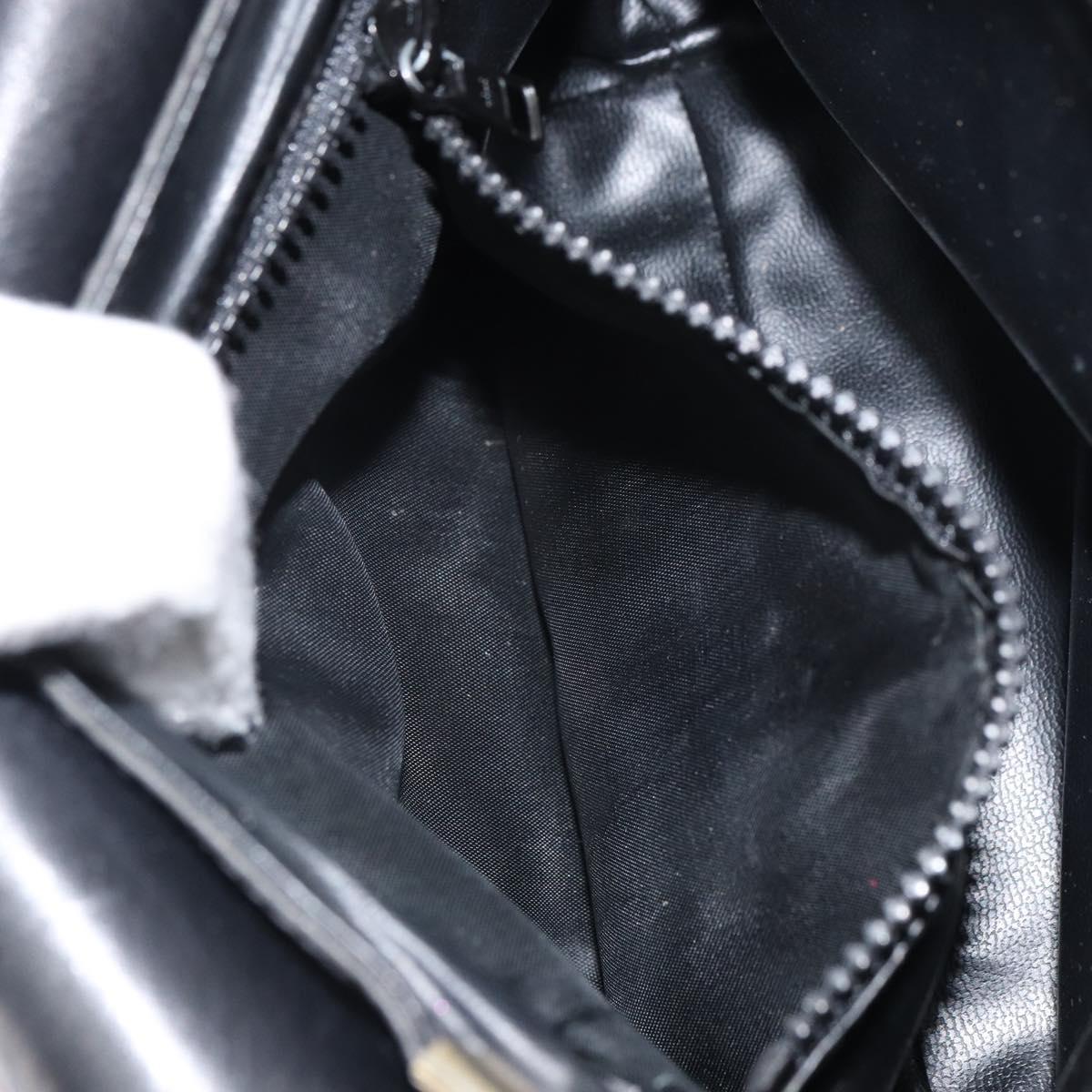 CELINE Shoulder Bag Leather Black Gold Auth mr1919