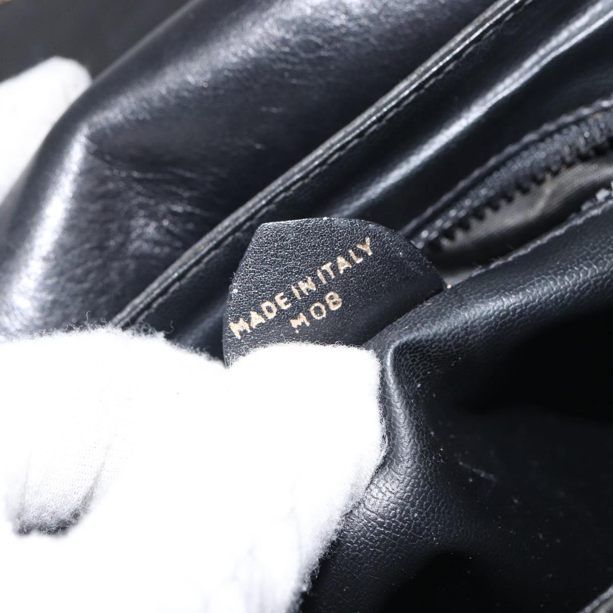 CELINE Shoulder Bag Leather Black Gold Auth mr1919