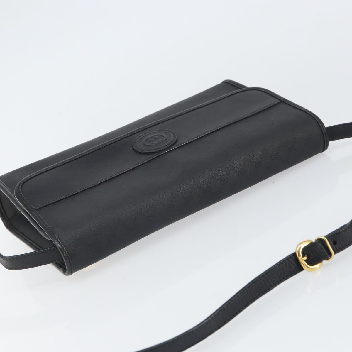 GUCCI Micro GG Supreme Shoulder Bag PVC Black Gold 004 14 0264 Auth mr1924