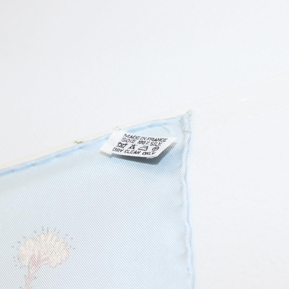 HERMES Carre 90 Scarf Silk Baby Blue Auth mr1935