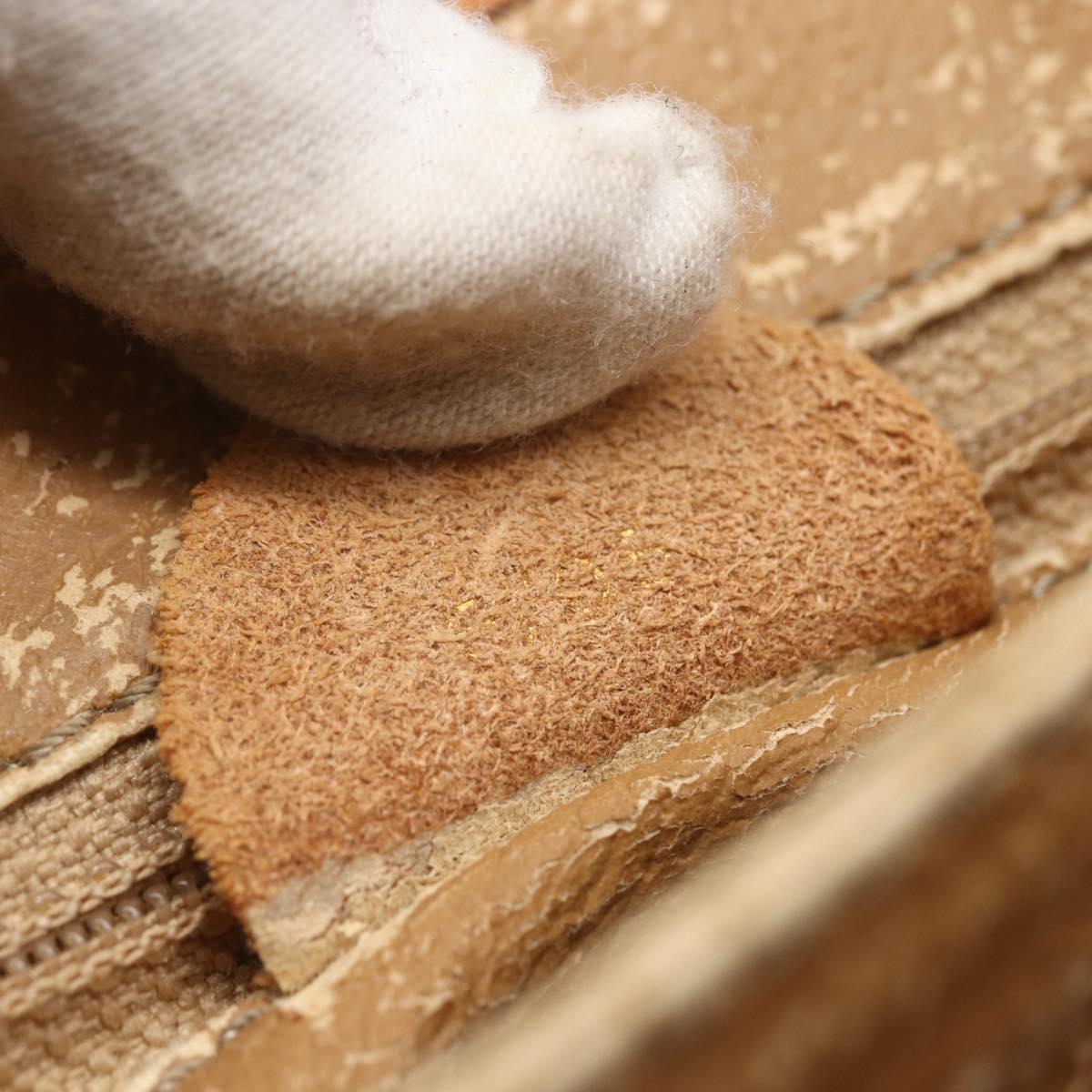 CELINE Macadam Canvas Shoulder Bag PVC Leather Brown Gold Auth mr1946