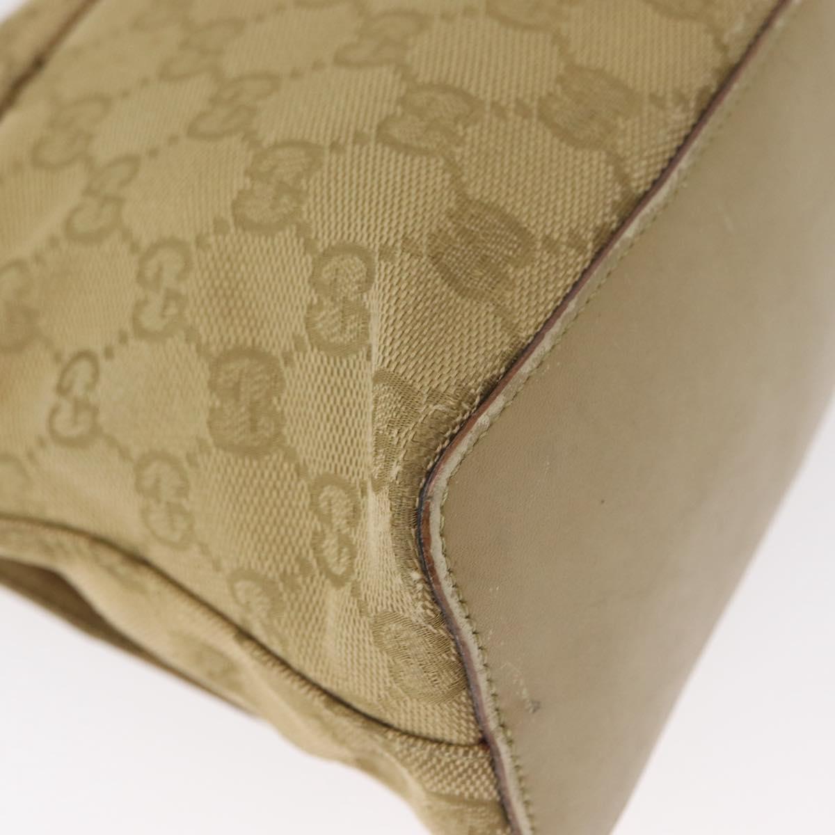 GUCCI GG Canvas Shoulder Bag Beige Gold 90646 Auth mr1955