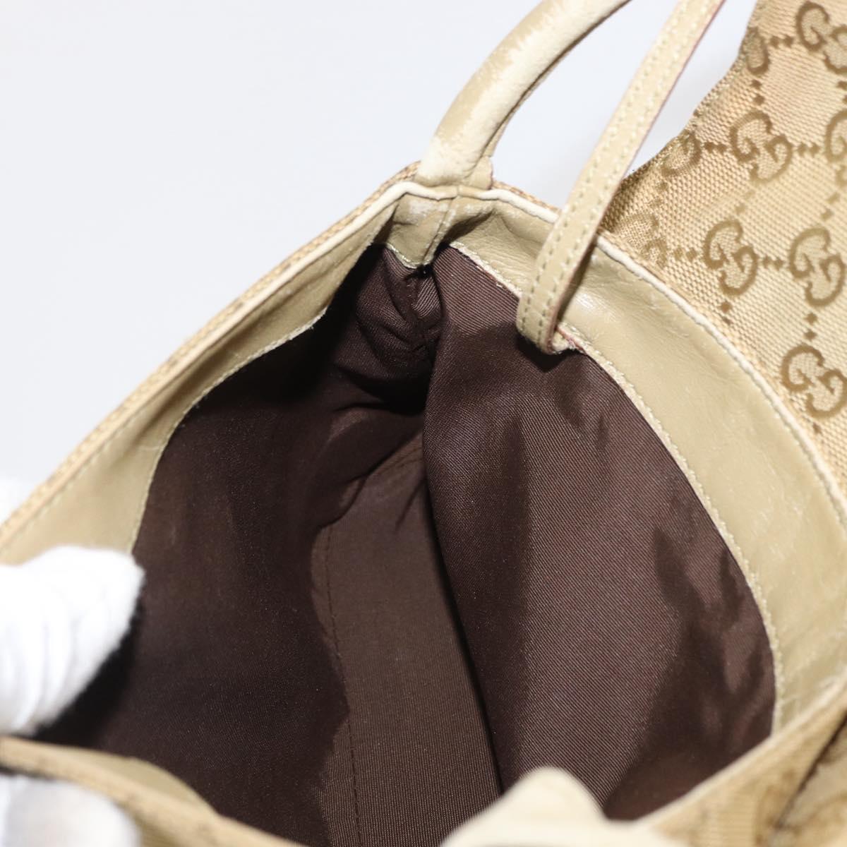 GUCCI GG Canvas Shoulder Bag Beige Gold 90646 Auth mr1955