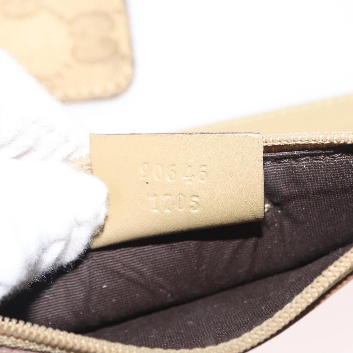 GUCCI GG Canvas Shoulder Bag Beige Gold 90646 Auth mr1955
