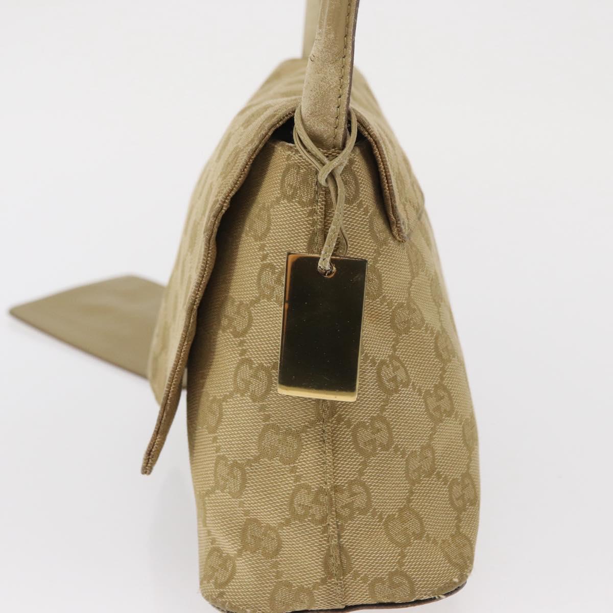 GUCCI GG Canvas Shoulder Bag Beige Gold 90646 Auth mr1955