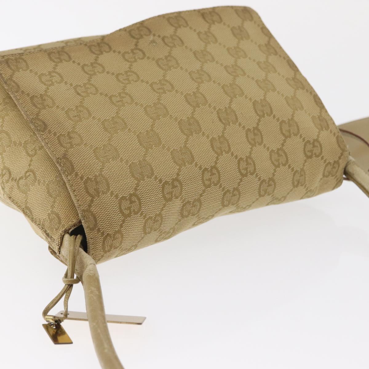 GUCCI GG Canvas Shoulder Bag Beige Gold 90646 Auth mr1955