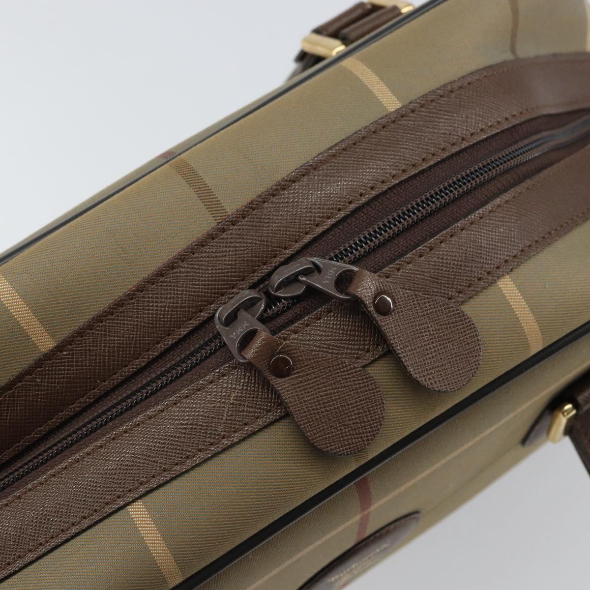 Burberrys Nova Check Hand Bag Canvas Brown Gold Auth mr1966