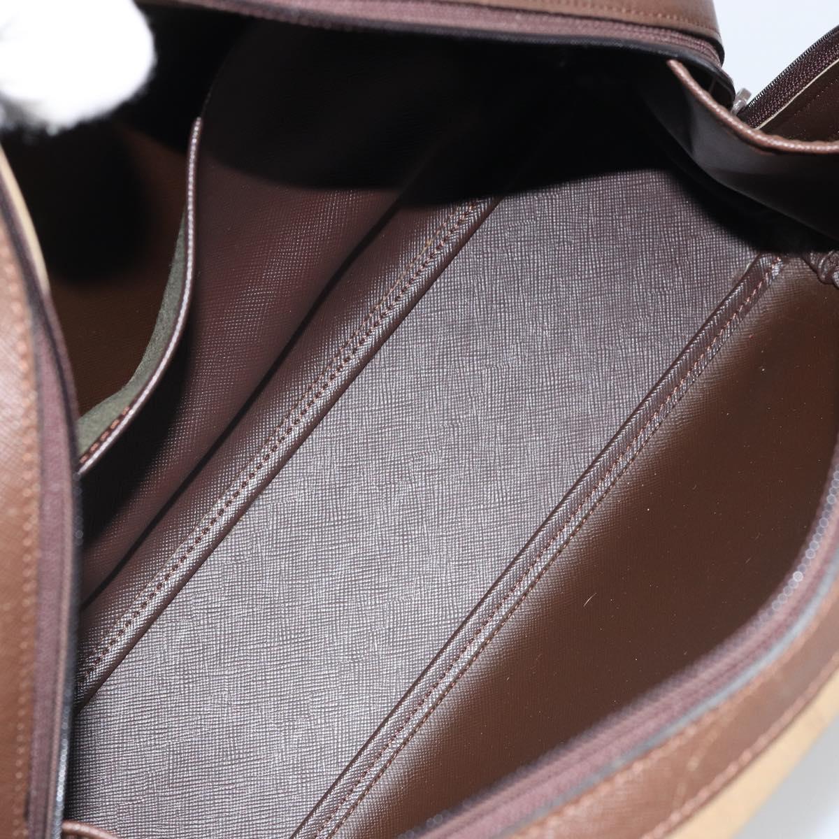 Burberrys Nova Check Hand Bag Canvas Brown Gold Auth mr1966