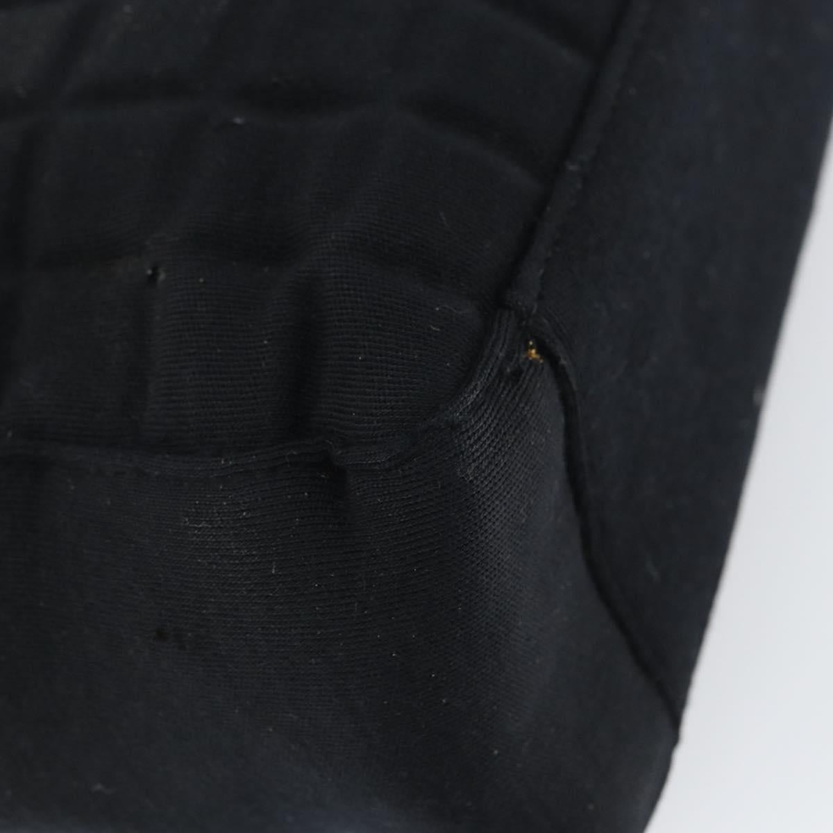 CHANEL Tote Bag Cotton Gold Black CC Auth mr1967