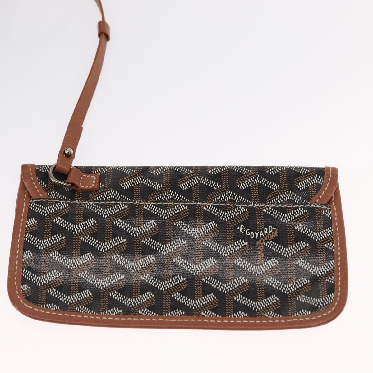 GOYARD Herringbone Saint Louis GM Tote Bag PVC Brown Auth mr1969