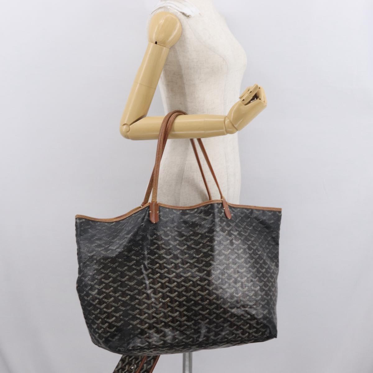 GOYARD Herringbone Saint Louis GM Tote Bag PVC Brown Auth mr1969
