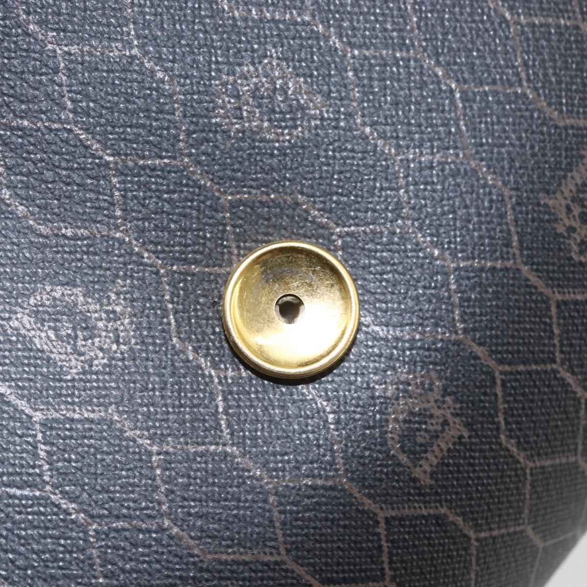 Christian Dior Honeycomb Canvas Chain Shoulder Bag Black Gold Auth mr1973