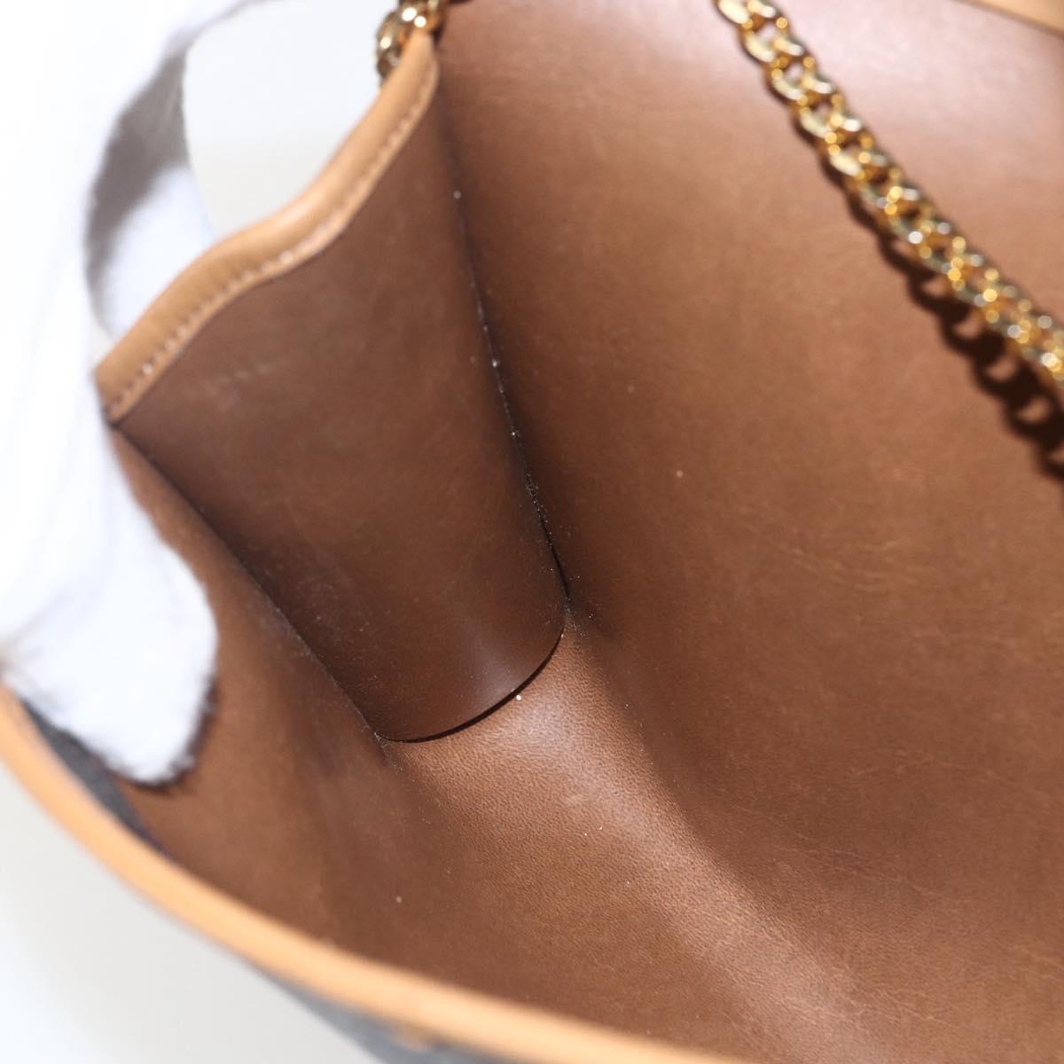 Christian Dior Honeycomb Canvas Chain Shoulder Bag Black Gold Auth mr1973