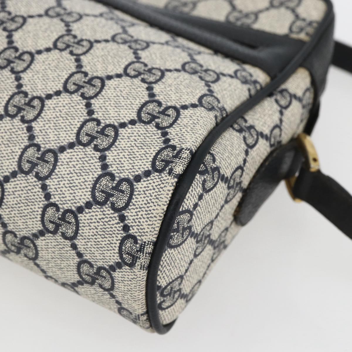 GUCCI GG Supreme Sherry Line Shoulder Bag PVC Navy Gold 72 02 005 Auth mr1982