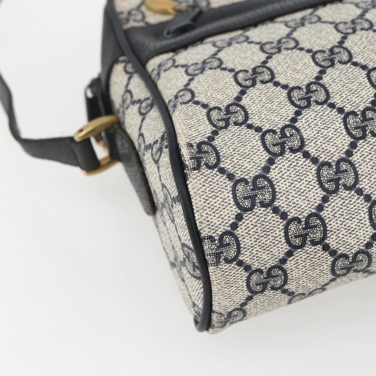 GUCCI GG Supreme Sherry Line Shoulder Bag PVC Navy Gold 72 02 005 Auth mr1982