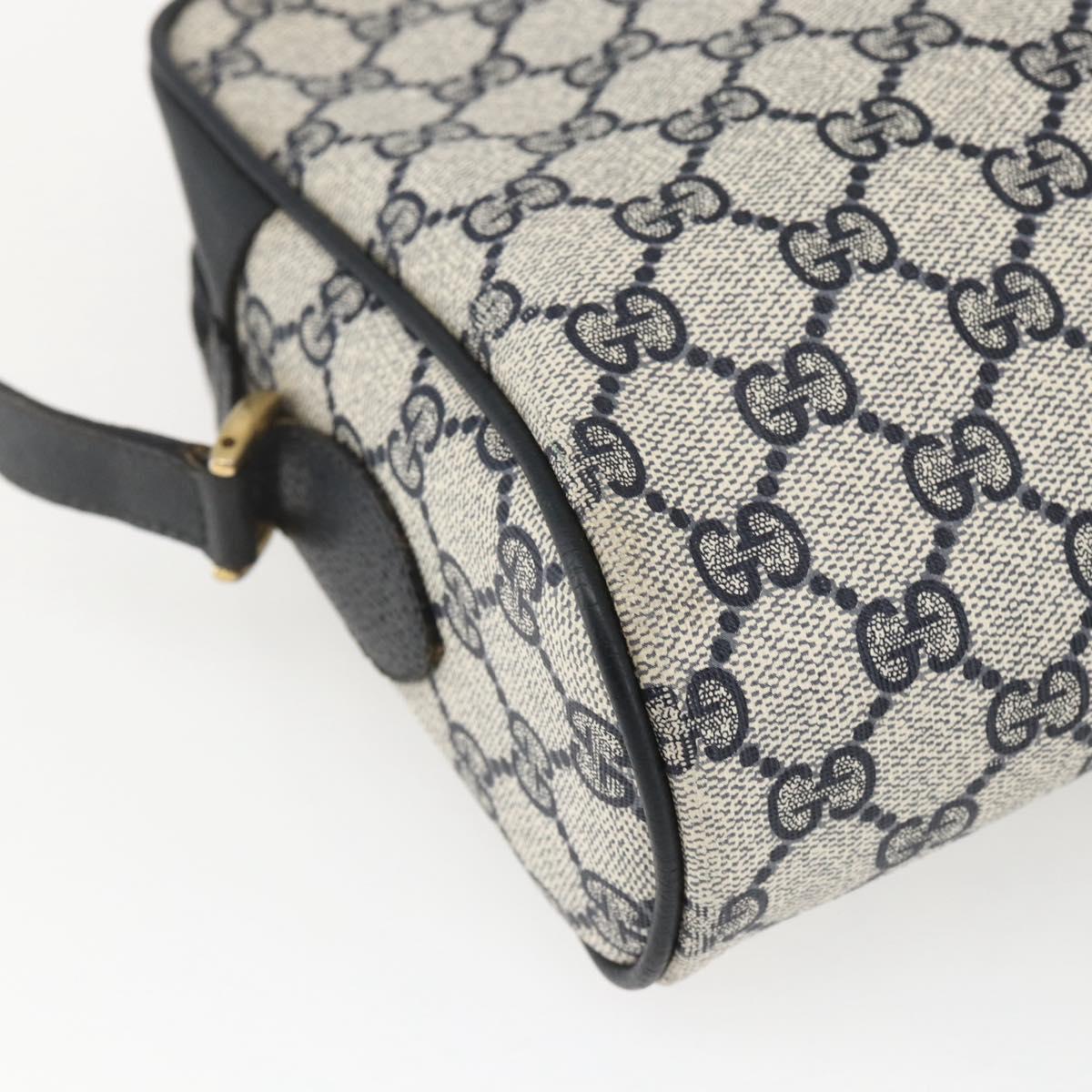 GUCCI GG Supreme Sherry Line Shoulder Bag PVC Navy Gold 72 02 005 Auth mr1982