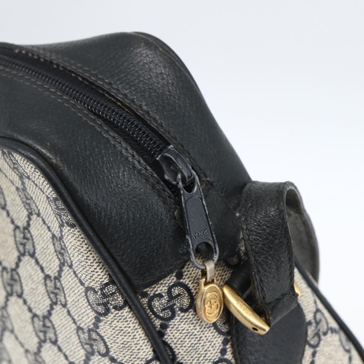 GUCCI GG Supreme Sherry Line Shoulder Bag PVC Navy Gold 72 02 005 Auth mr1982