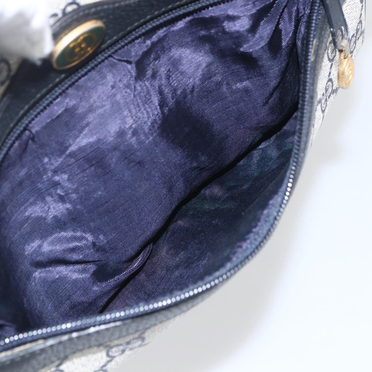 GUCCI GG Supreme Sherry Line Shoulder Bag PVC Navy Gold 72 02 005 Auth mr1982