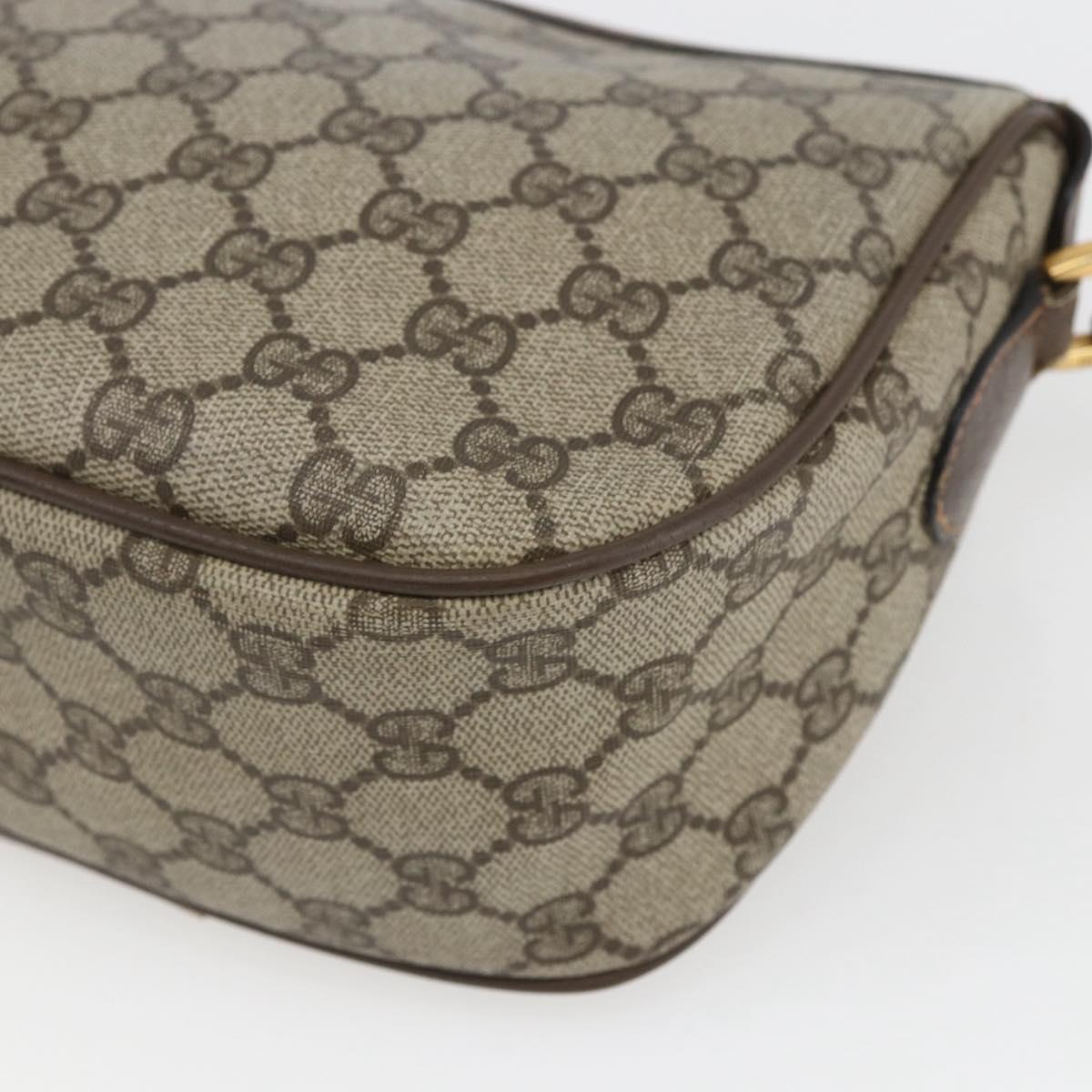 GUCCI GG Supreme Web Sherry Line Bag PVC Beige Gold Red 89 02 032 Auth mr1983