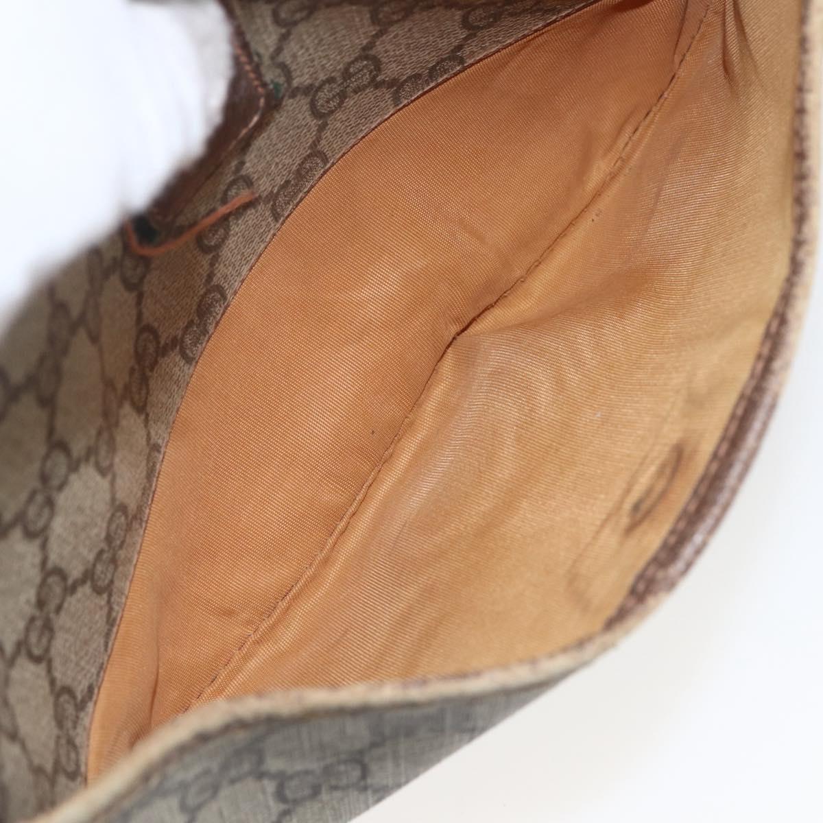 GUCCI GG Supreme Web Sherry Line Bag PVC Beige Gold Red 89 02 032 Auth mr1983