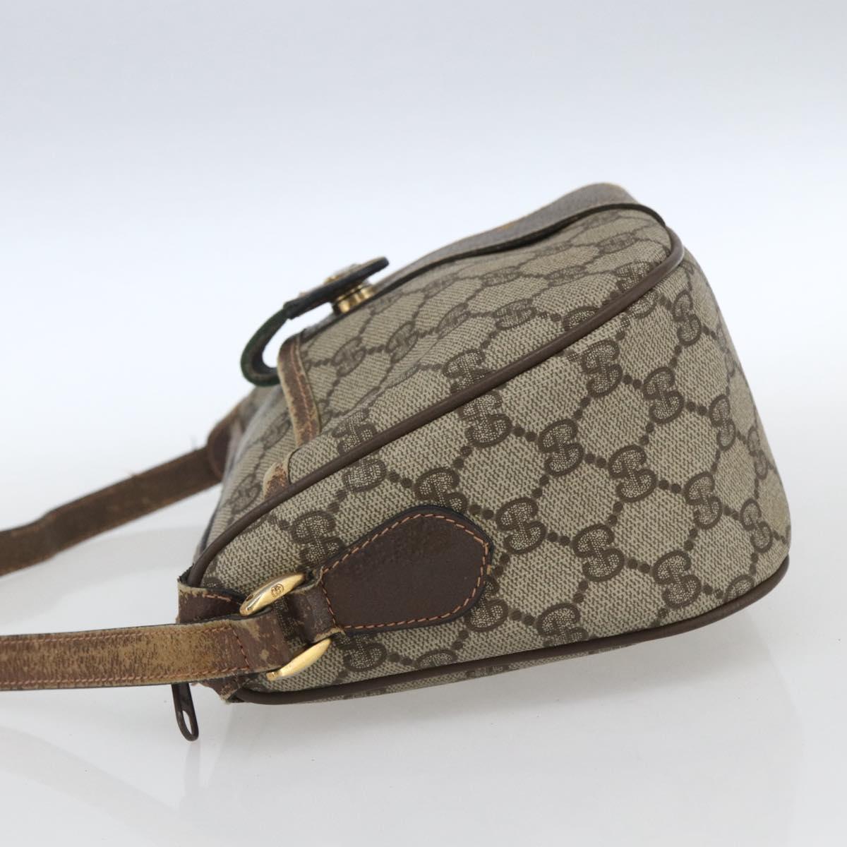 GUCCI GG Supreme Web Sherry Line Bag PVC Beige Gold Red 89 02 032 Auth mr1983
